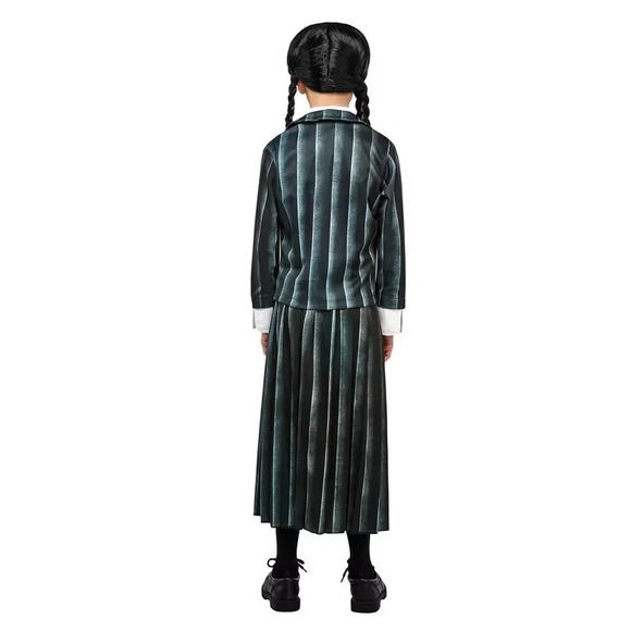Wednesday Addams Costume Girls Small Size 6 Black Nevermore Uniform Rubies - Picture 2 of 6